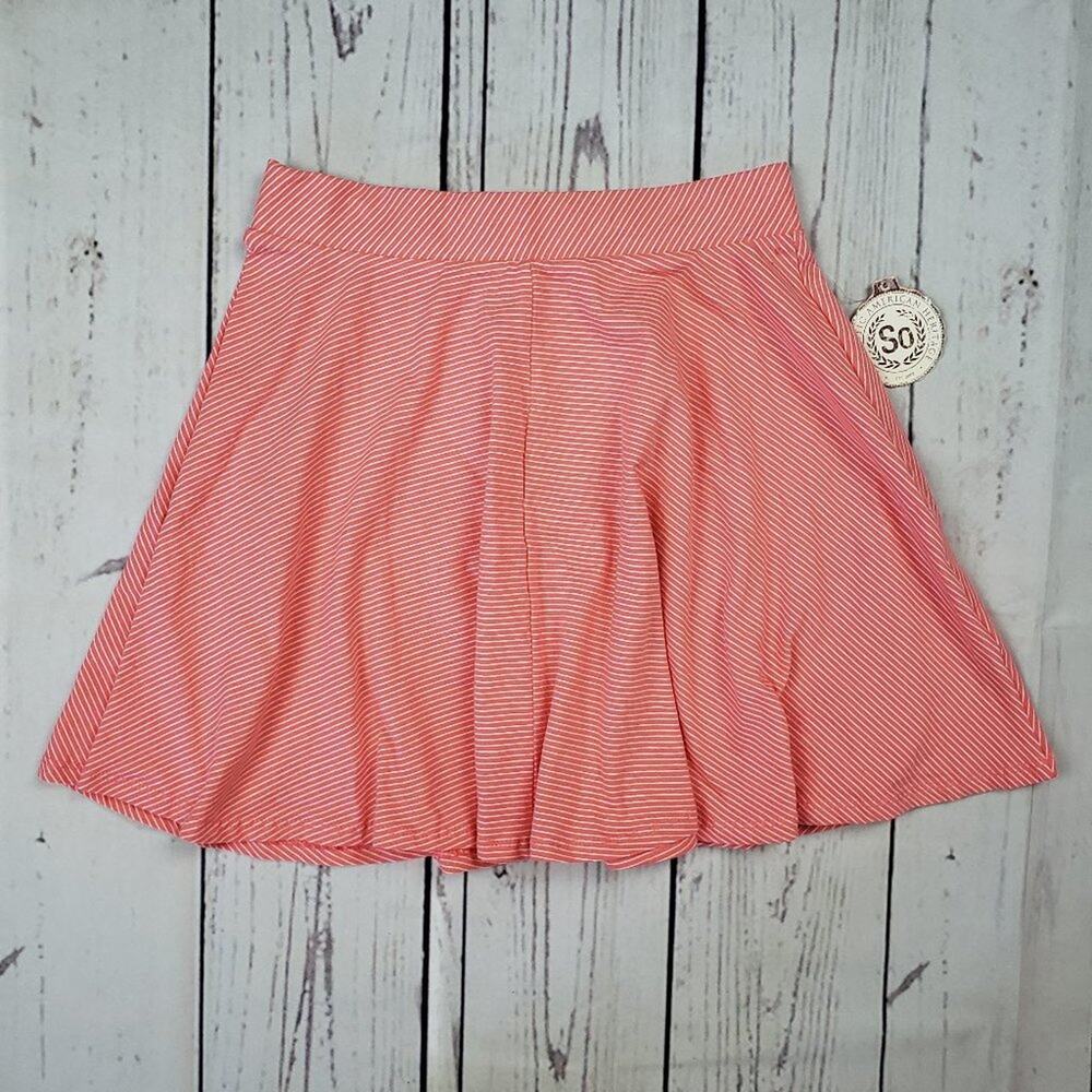 NWT SO A-Line Red & White Striped Skater Striped Skirt Women's Size Medium